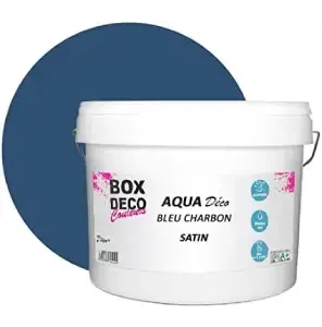 Pintura de pared acrílica con aspecto satinado color azul (1)